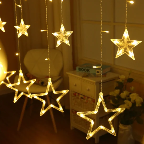 LED-Stern-Vorhang-Licht, Fenster-Lichterkette, Lichterkette für Weihnachten, Hochzeit, Dekoration, Lichter für Zuhause